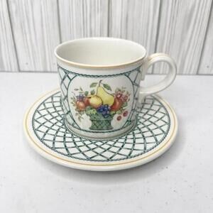 Villeroy & Boch Basket‎ Cup and Saucer Set Floral Bouquet